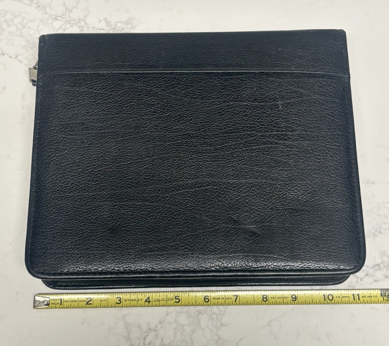 Franklin Quest Black Verona Leather Zip Organizer Planner 7 Ring Binder Vtg 90’s