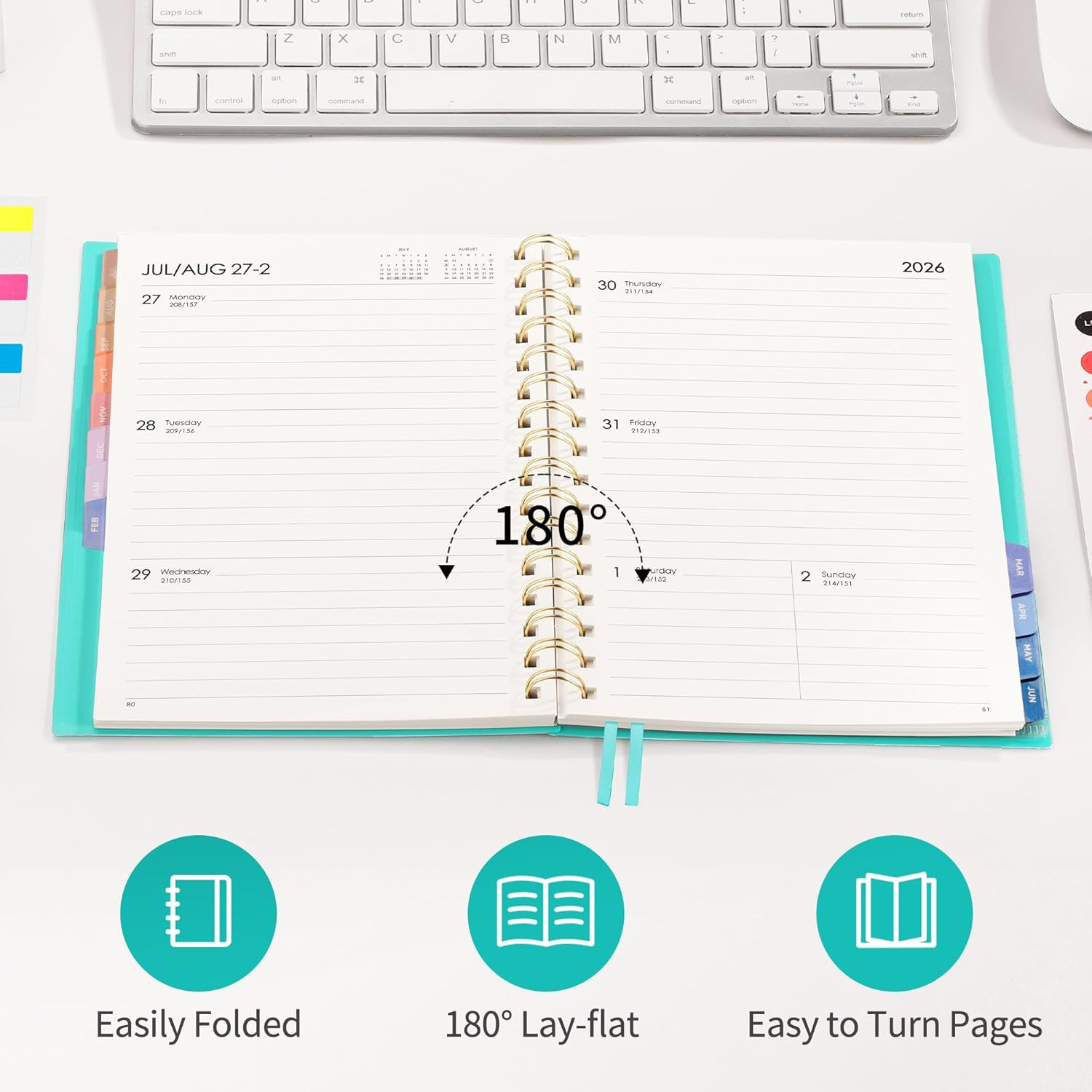 Academic Planner 2026-2027, Weekly and Monthly, July 2026 – June 2027, Medium Si