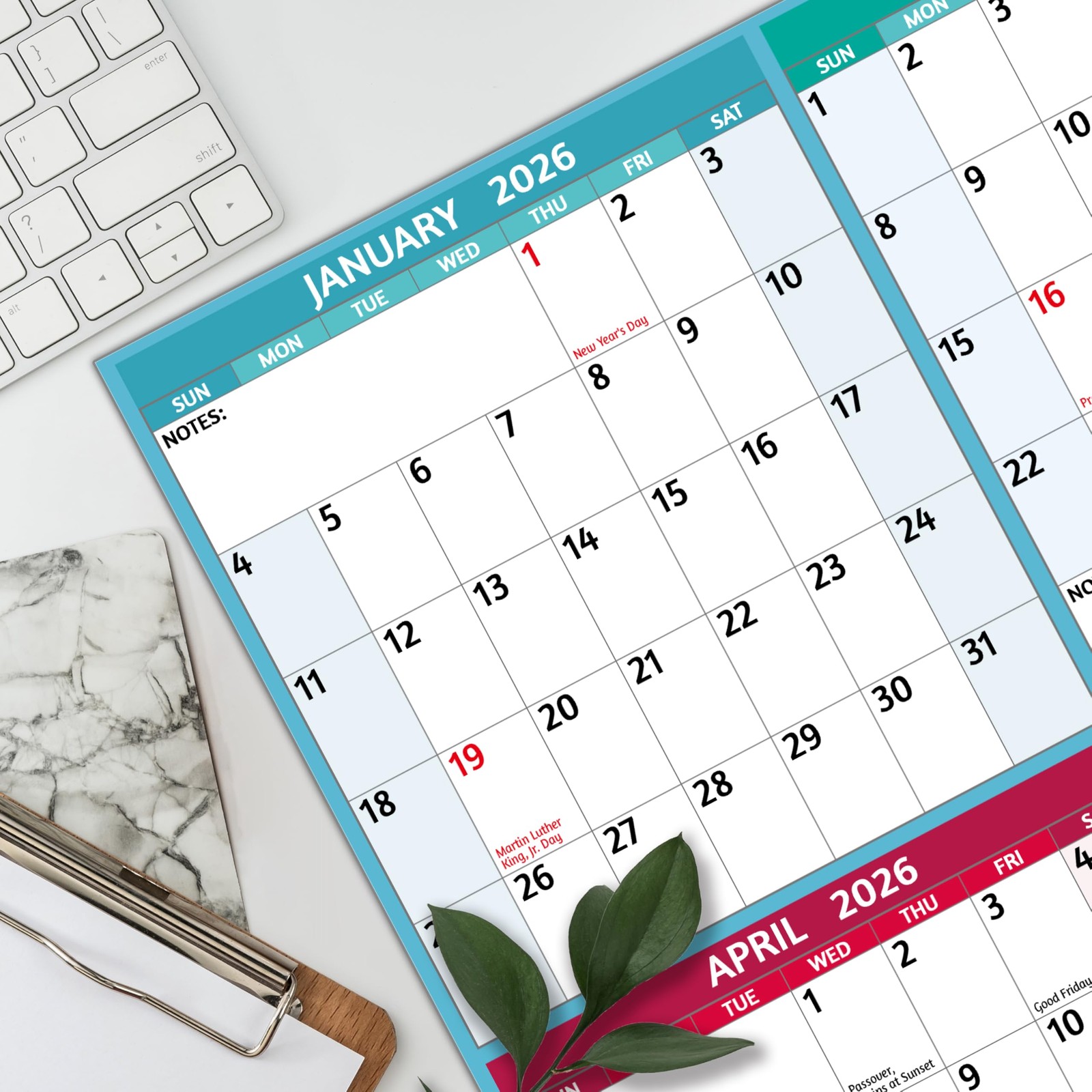2026 Yearly Wall Calendar – Large 2026 Vetical, Jan 2026 -…