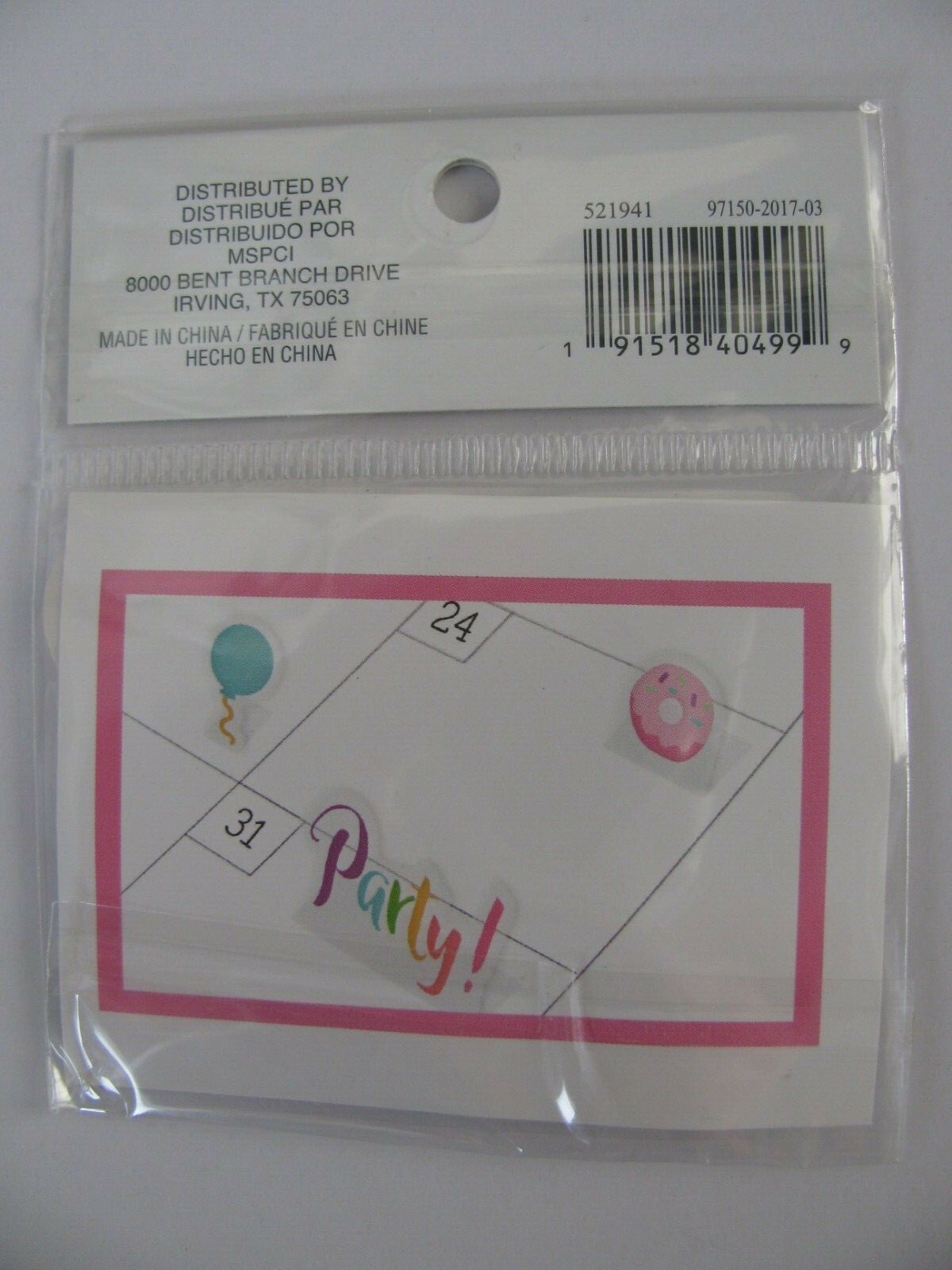Recollections Planner Accessories Stickers PARTY 20 Pieces NIP