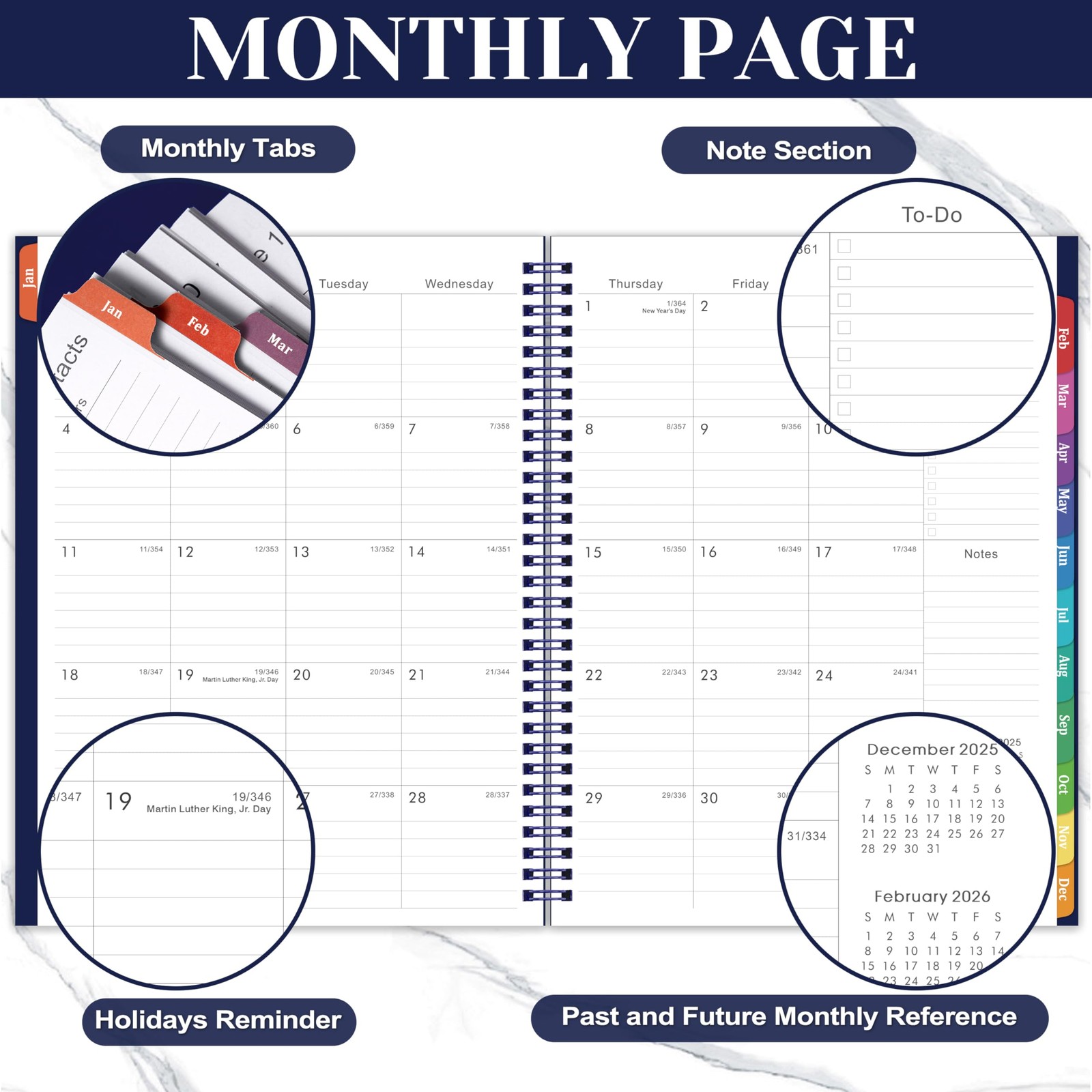2026 Planner – 2026 planner weekly and monthly, Jan.2026-Dec.2026, 9″×11″, Pl…