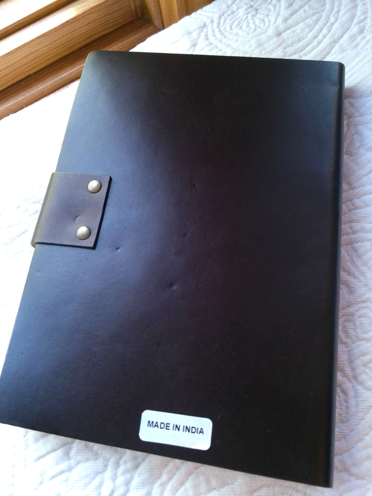 JEWEL OF MUMBAI HANDMADE EMBOSSED LEATHER JOURNAL METAL LATCH 144 LINED PAGES G