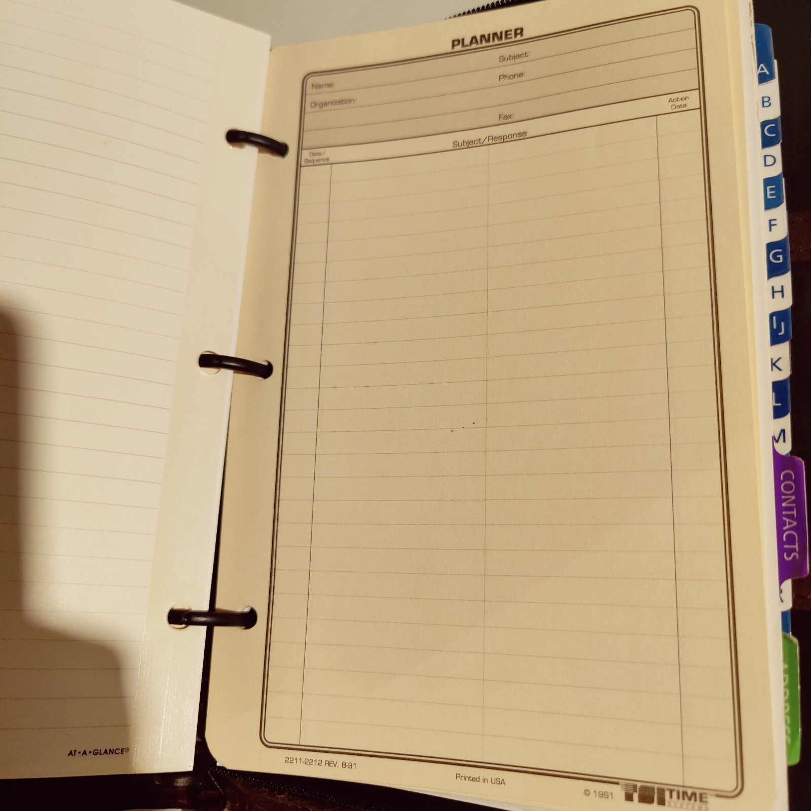Blank* Vintage Day Planner Address Book Faux Leather Burgundy Time Systems