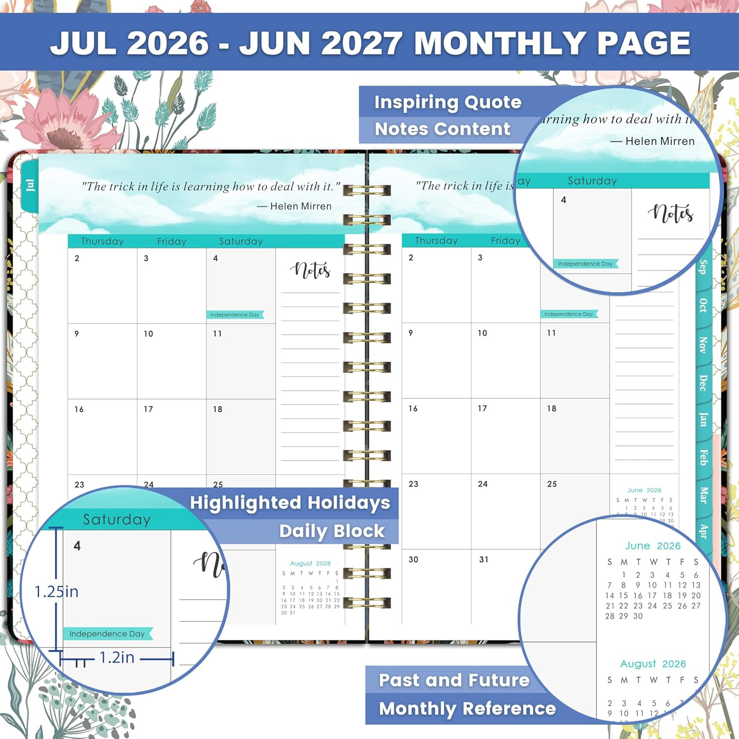 Planner 2026-2027 – 6.4″ X 8.5″, 2026-2027 Planner Weekly and Monthly, JUL.2026