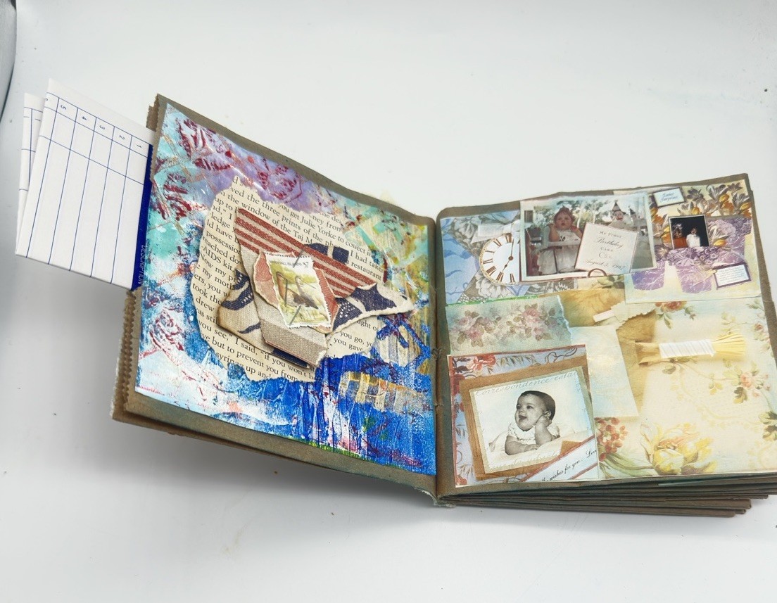 Hand Made Junk Journal Let You Heart Be Your Guide Theme Coffee Dyed Paper