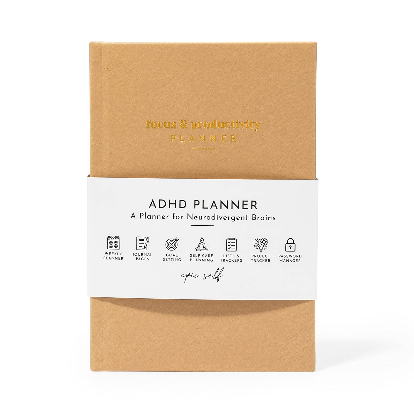 ADHD Planner for Adults: Focus For Productivity – A planner A5, Brown