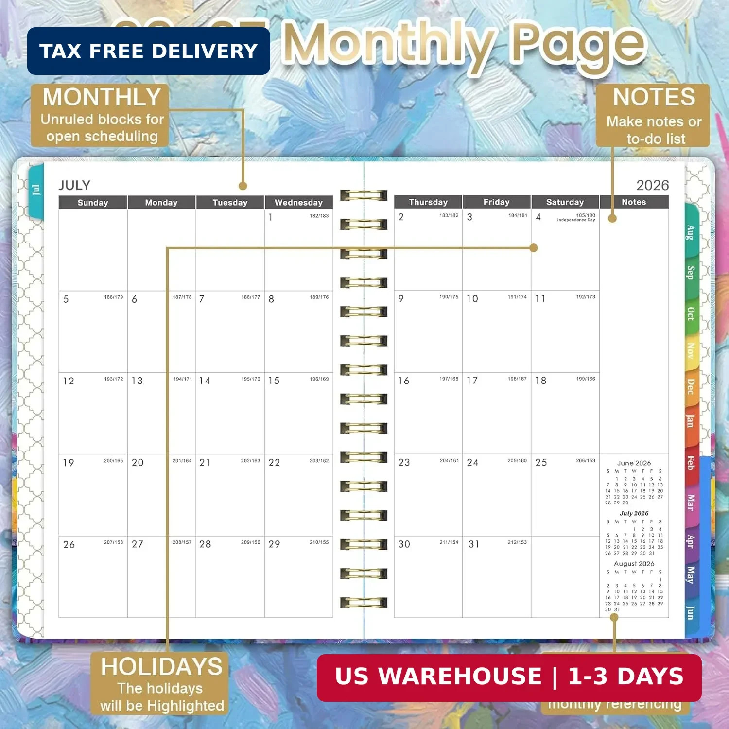 2026-2027 Appointment Book – Weekly & Monthly Planner, 6.3″ x 8.4″, JULY 2026 –