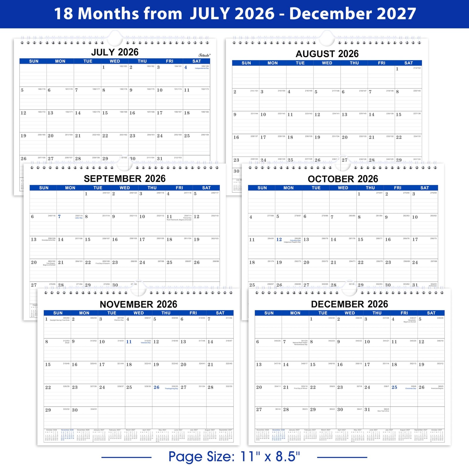2026-2027 Wall Calendar – Wall Calendar 2026-2027 Monthly from JULY 2026 – De…