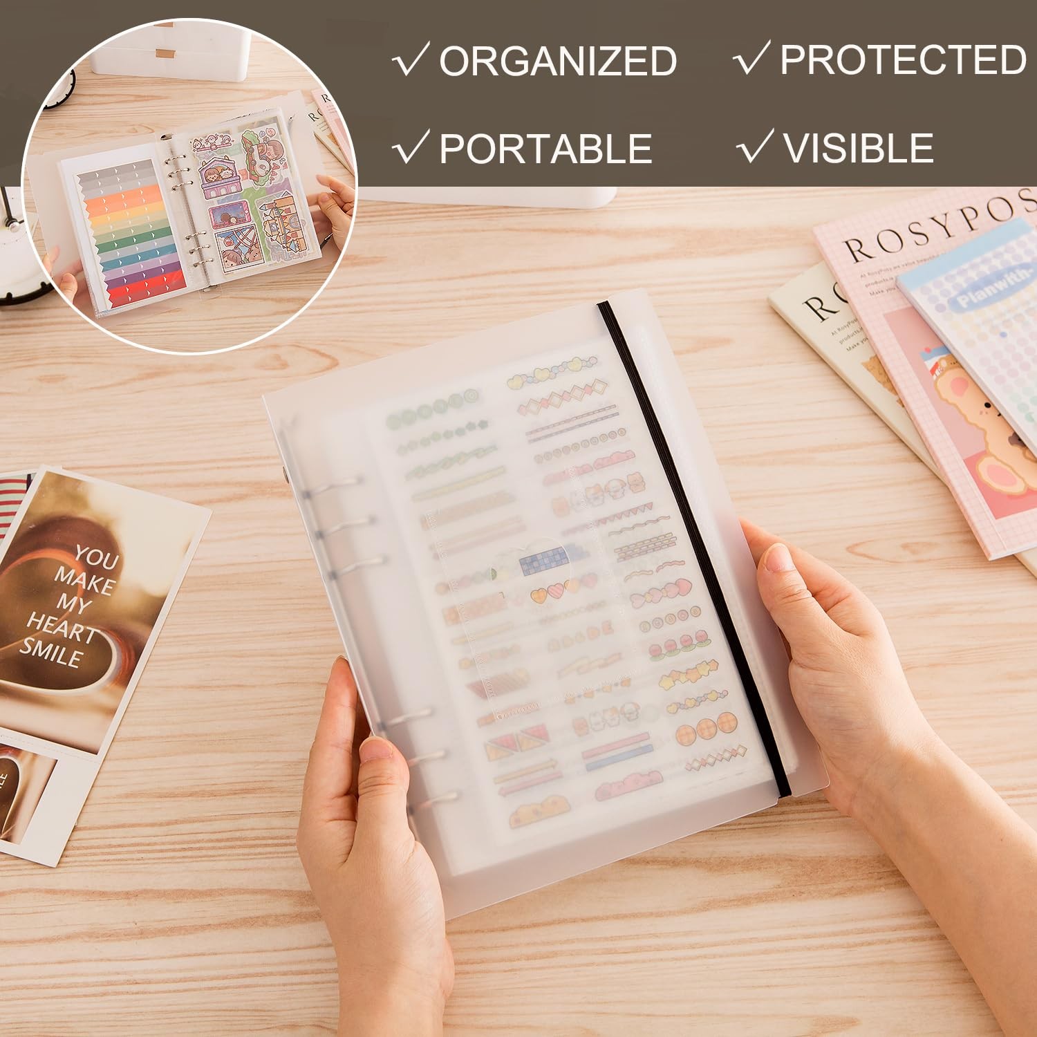 2pcs A5 Sticker Collecting Album,Sticker Organization Storage 2PCS-A5, white