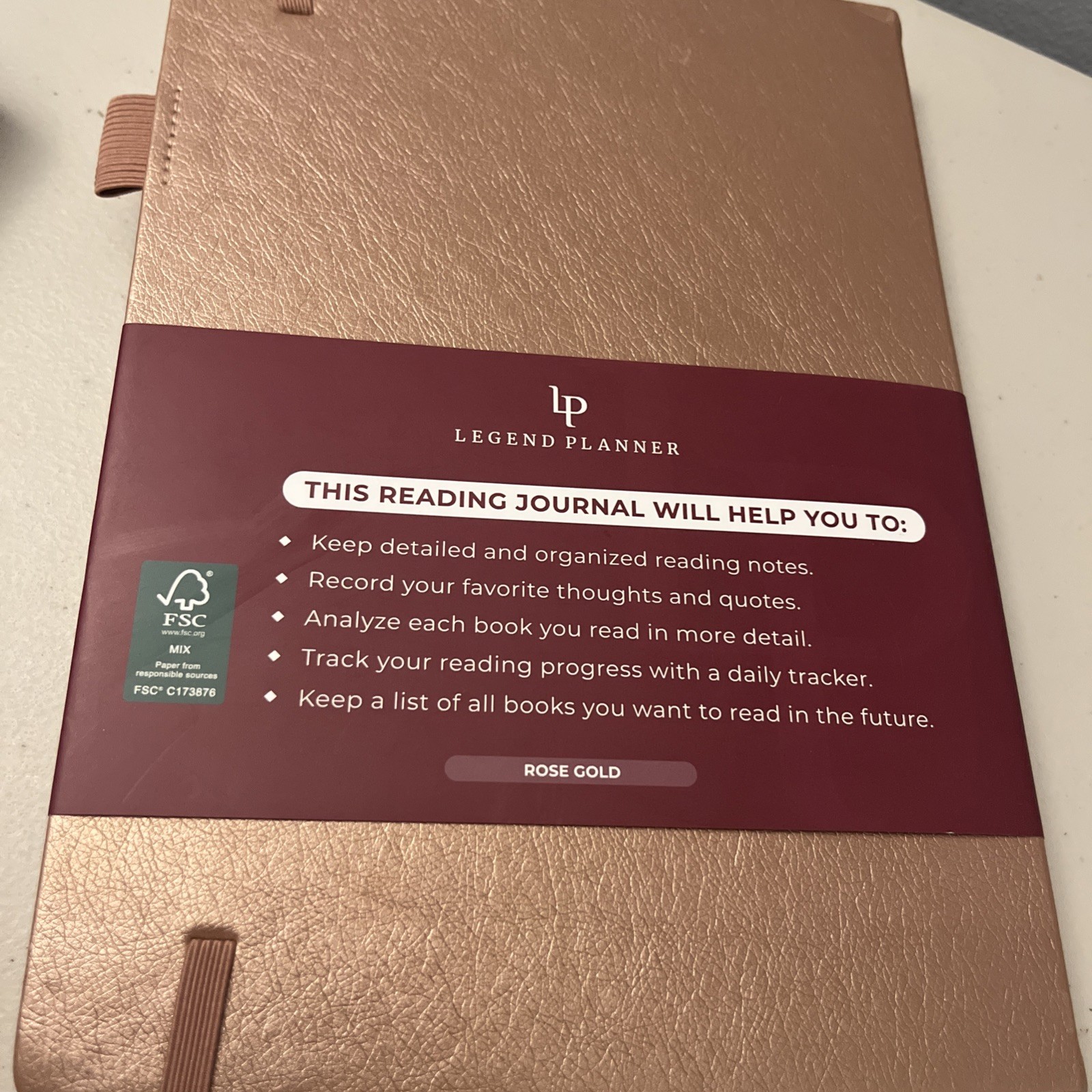 Legend Planner Reading Journal Rose Gold, NEW Book Review