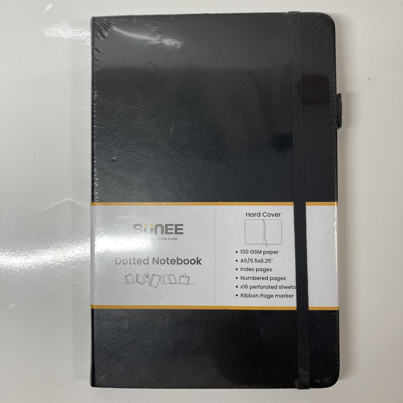 Sunee Dotted Hardcover Notebook A5 5.5×8.25 Numbered Index Ribbon Marker NEW