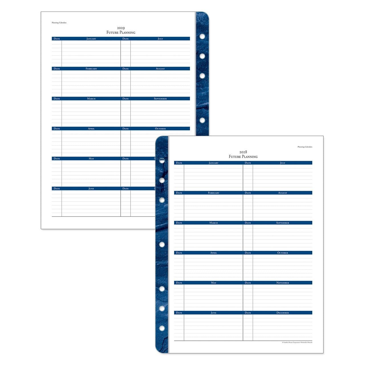 Monticello Ring-Bound Planner Refill – Two Page Per Day, Monarch Size, Jul 2026