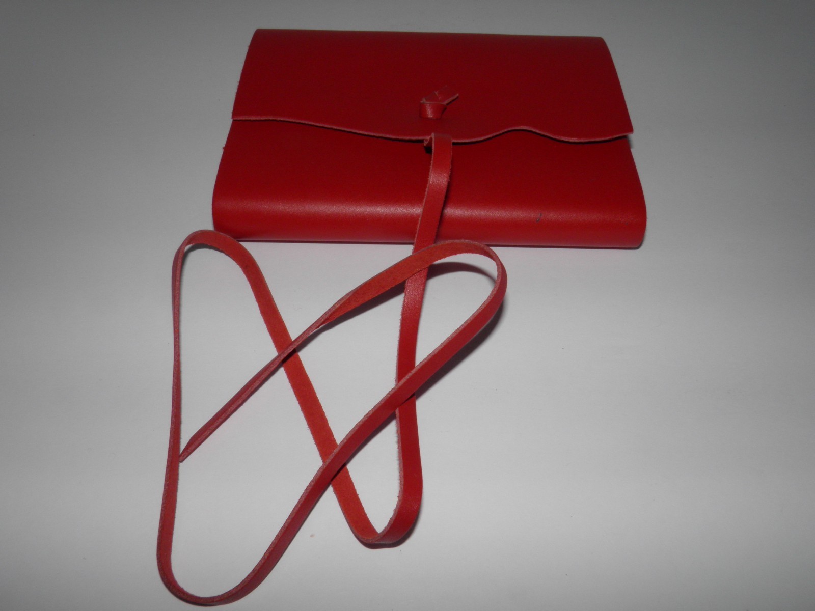 New, ECCOLO, red, soft leather cover, journal, notebook, stationery item. ITALY.