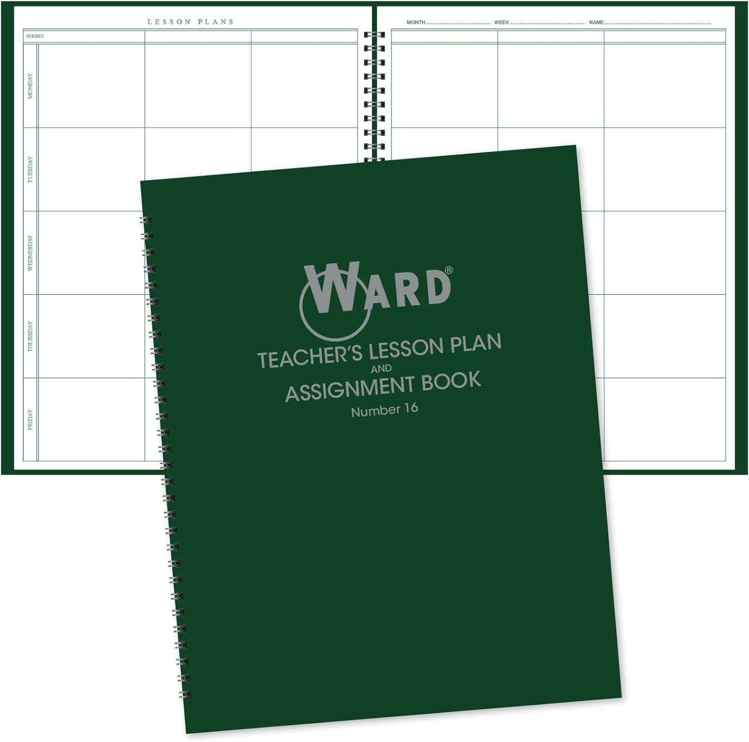 Teacher Lesson Plan Book 6 Period 44 Weeks Classroom Planner Green Cover New