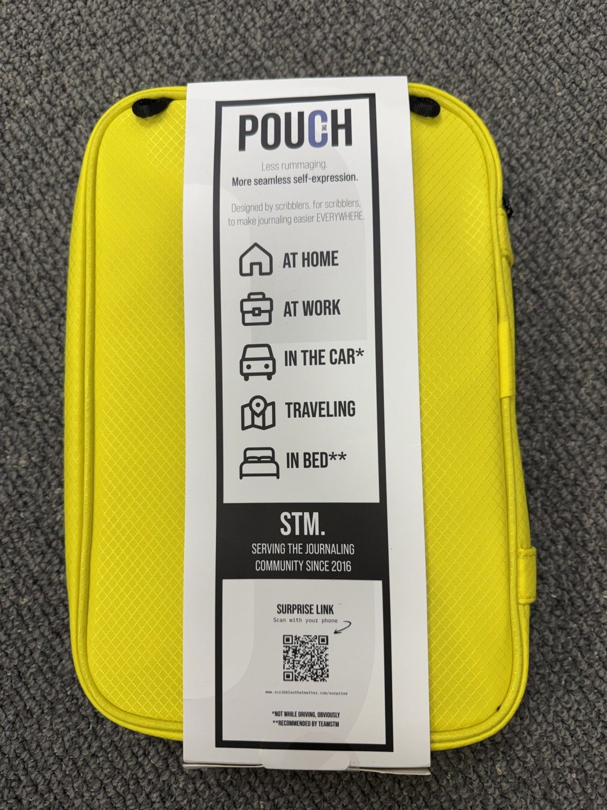 Scribbles That Matter A5 Journal Cover Pouch Yellow Supply Carry Case NEW