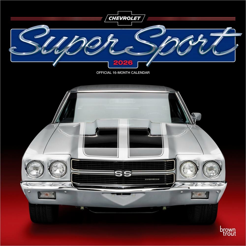 Chevy Super Sport OFFICIAL | 2026 12×24″ Square Wall Calendar | Plastic-Free