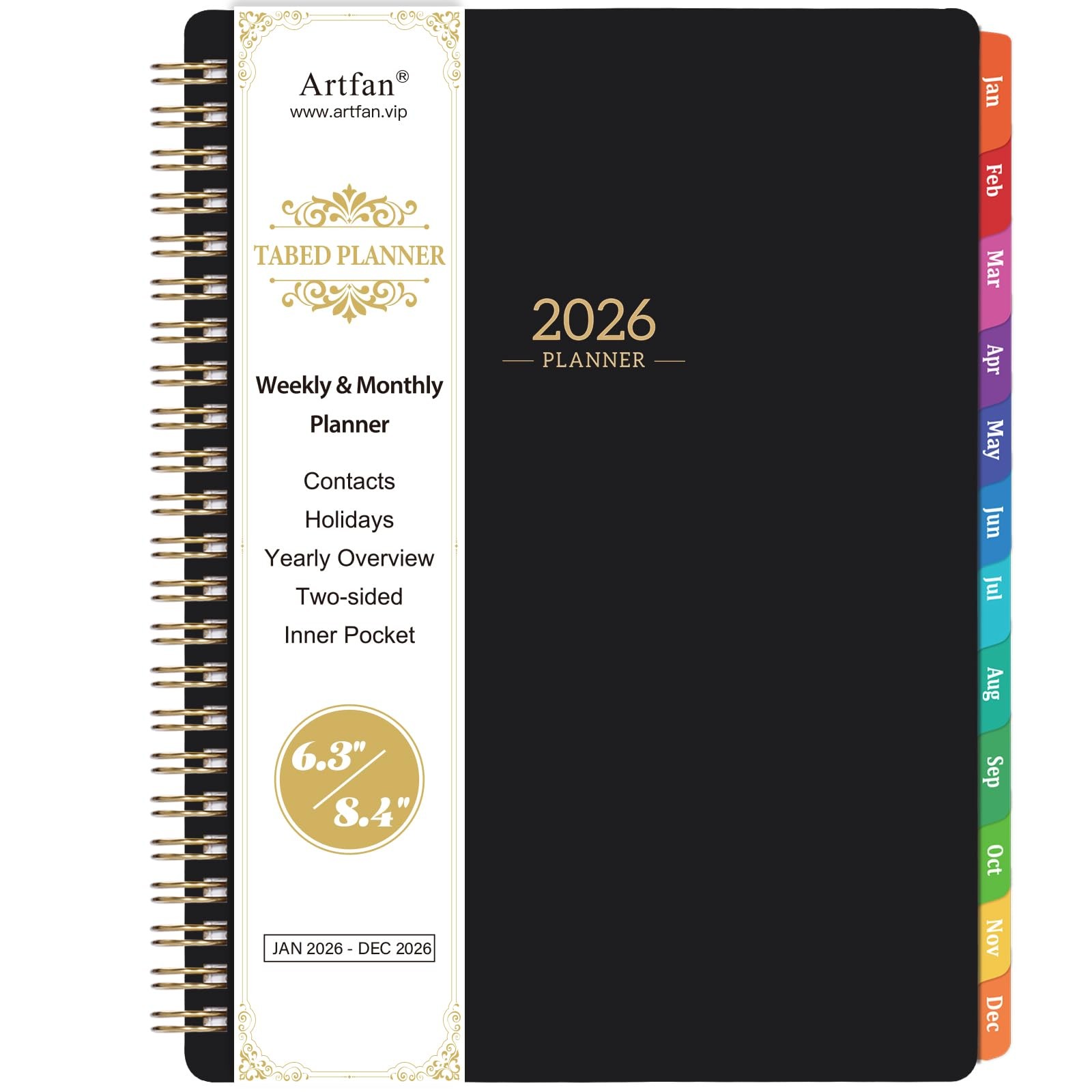 Planner 2026 – Planner/Calendar 2026, Jan. 2026 – Dec. 2026, Weekly Monthly