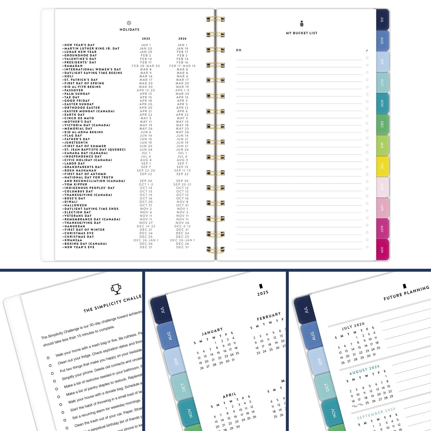 AT-A-GLANCE Planner 2025-2026 Academic, 5.5″W x 8.5″H, Happy Stripe