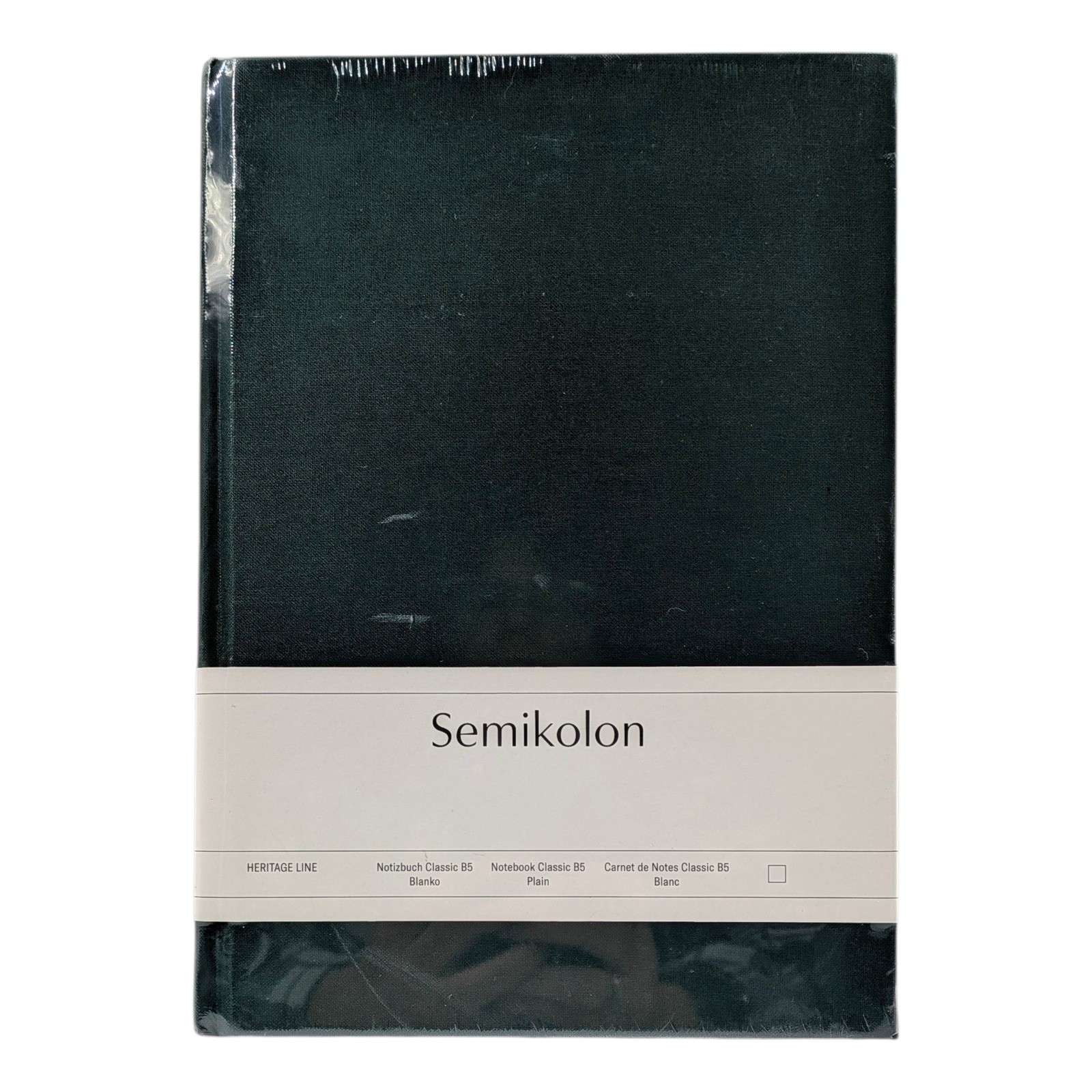 Semicolon Heritage Line Classic B5 Notebook Plain Black Hardcover Journal