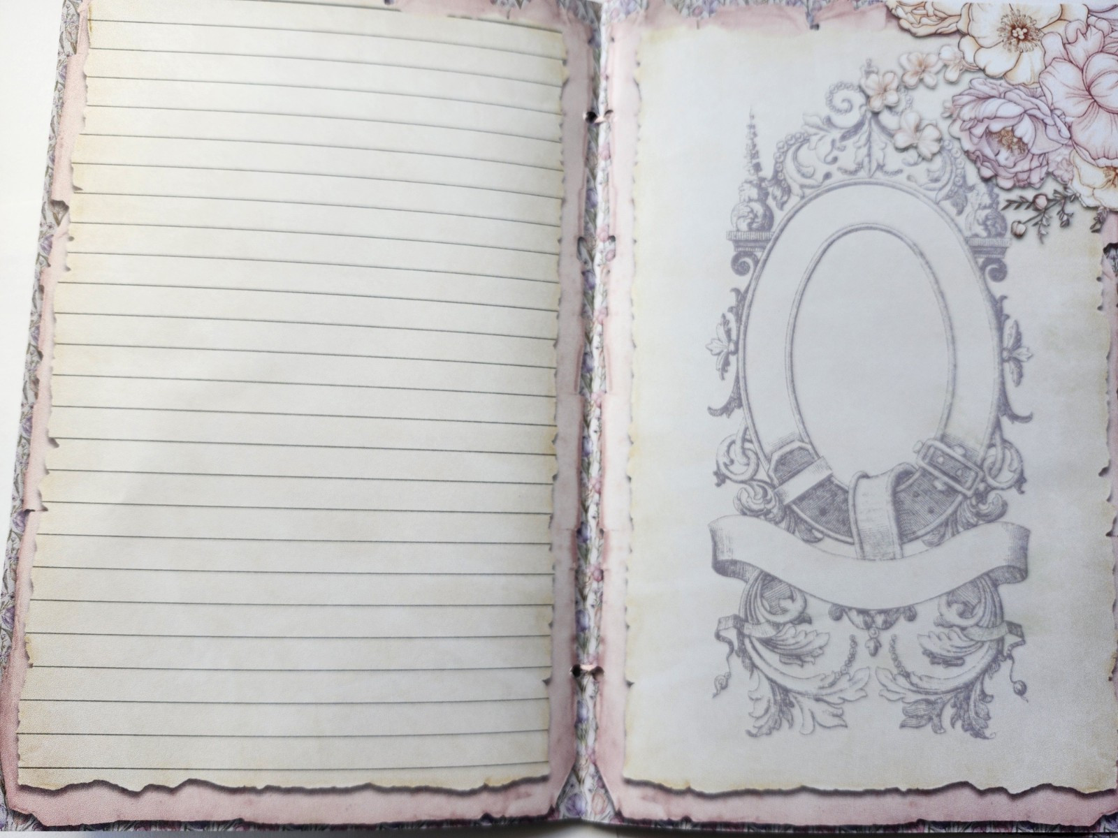 Junk Journal Blank Booklet “SPRING FLING” HANDMADE Easter Spring Florals LG 40pg