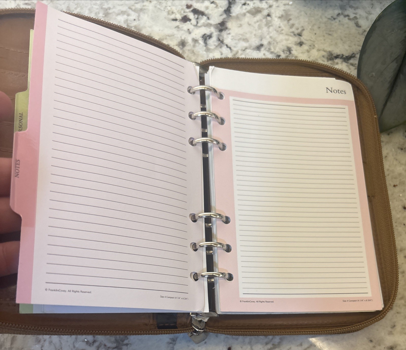 Franklin Covey? Compact Brown Leather Planner Organizer Wallet Binder READ
