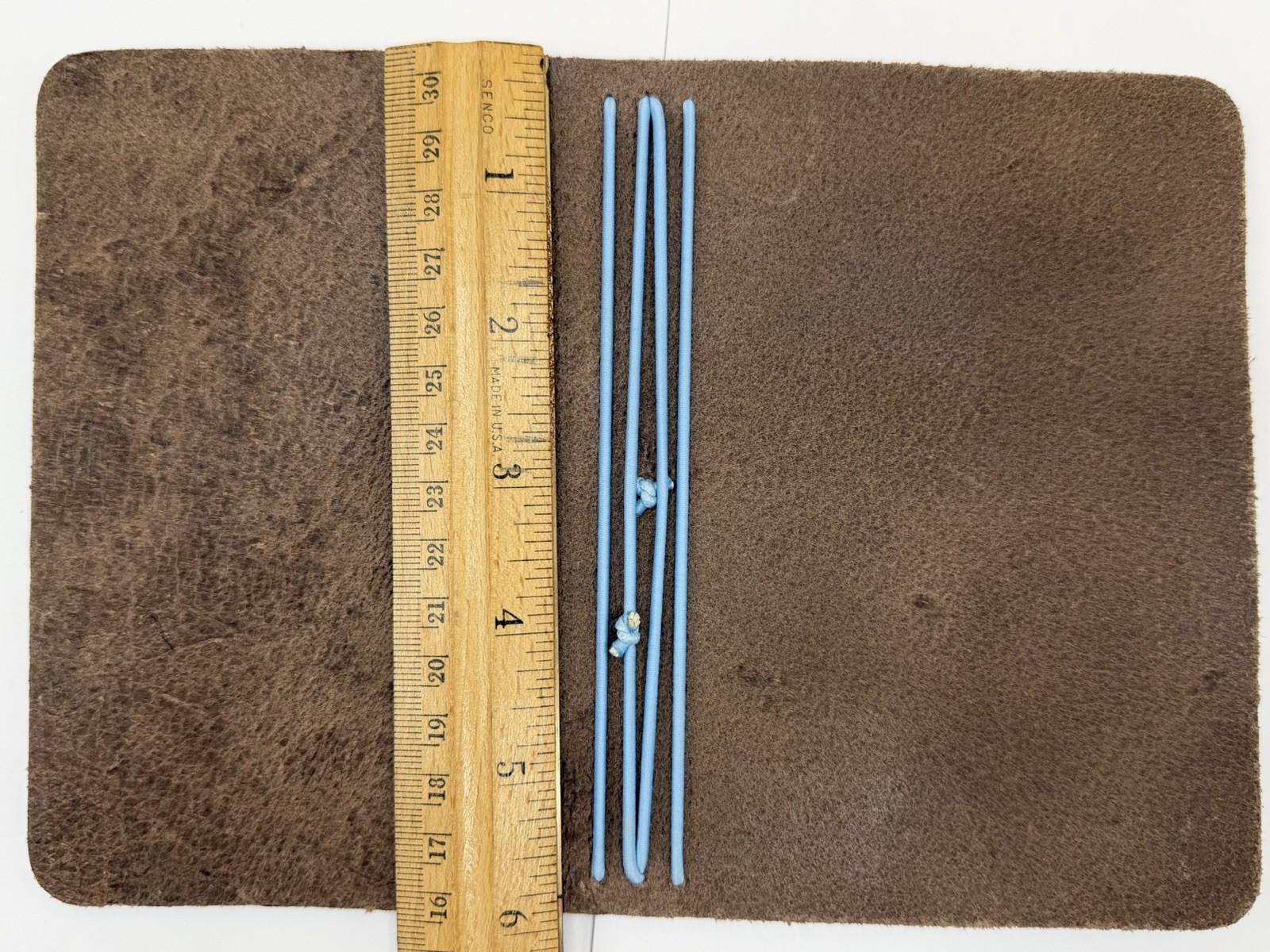 Foxy Fix Field Notes Pocket TN Traveler’s Notebook Brown Leather Blue Elastic