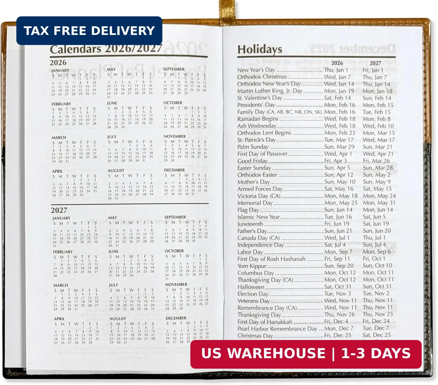 BookFactory 2026 Weekly Pocket Calendar 2026 Weekly Calendar 2026 Planner Agenda