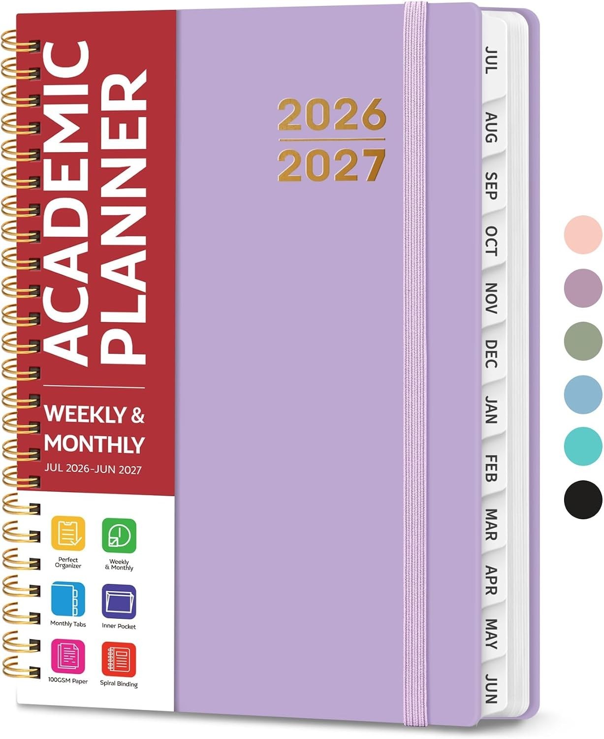 A5 2026-2027 Academic Planner with Monthly Tabs: Perfect for Students & Teachers