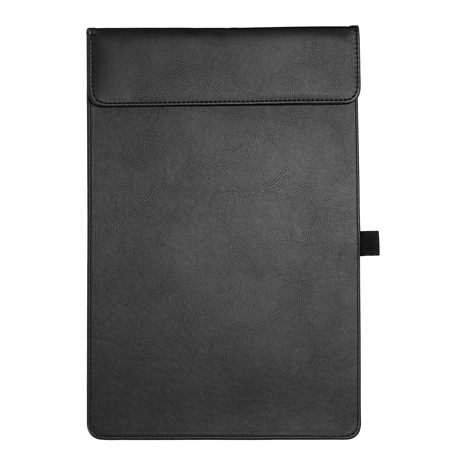 A4 Letter Size PU Leather Clipboard, 9.5″x13.5″ Magnetic Padfolio Style 2, Black