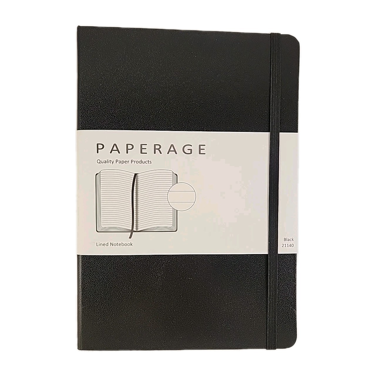 PAPERAGE Lined Journal Notebook, (Black), 160 Pages, Medium 5.6″X8″ VERY GOOD