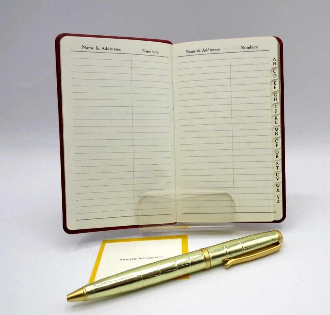 Address Book Pocket Size Leather 3×5″ Soft Cover Graphic Image List$40 Red Clay