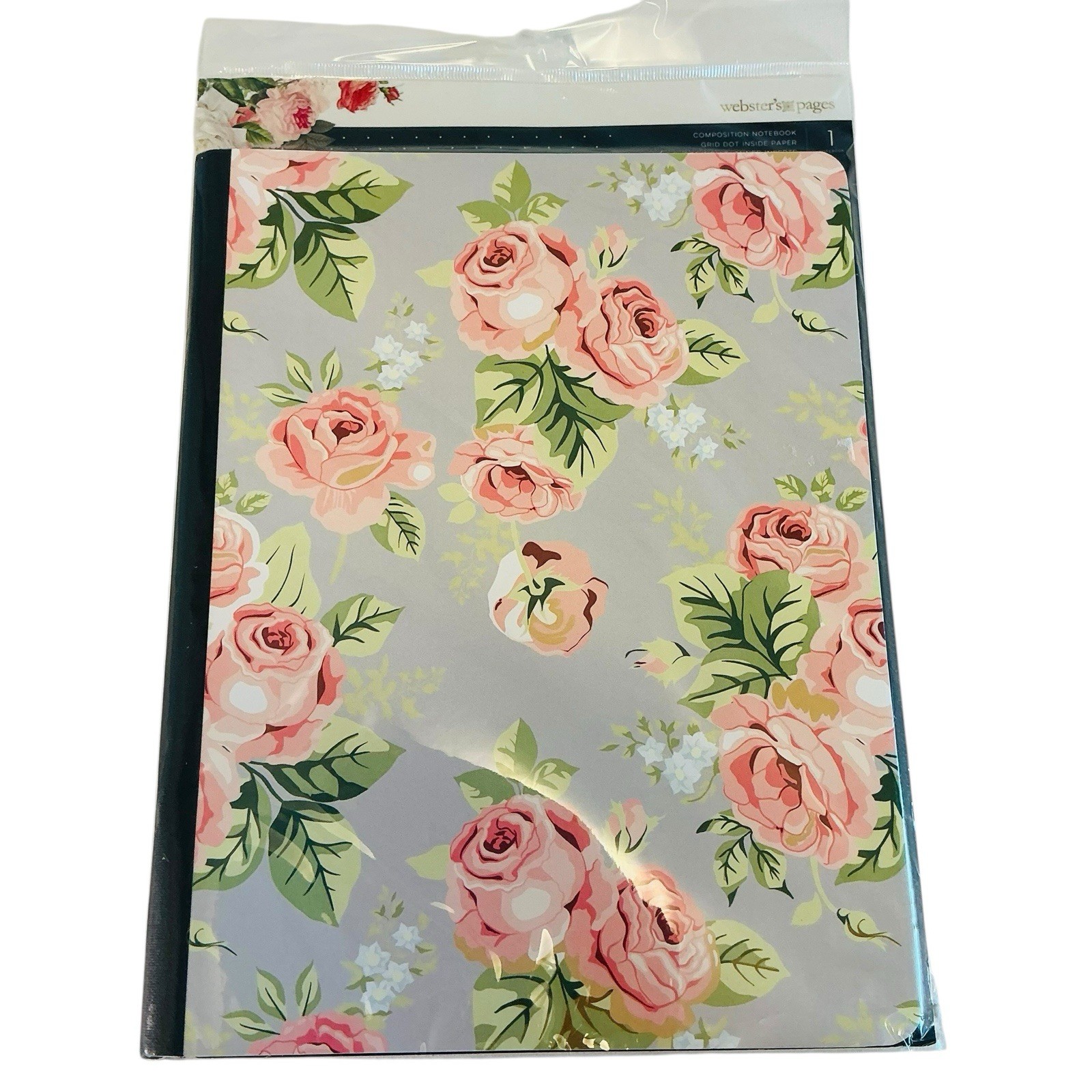 Composition Notebook Planner ~Dot Grid~ FLORAL Roses Webster’s Pages 7.5 x 9.75