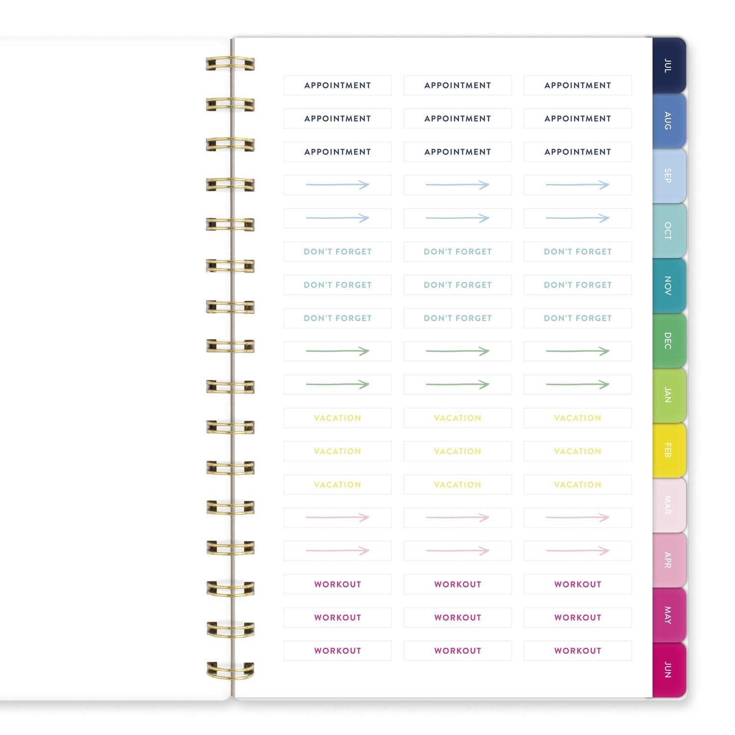 AT-A-GLANCE Planner 2025-2026 Academic, 5.5″W x 8.5″H, Happy Stripe