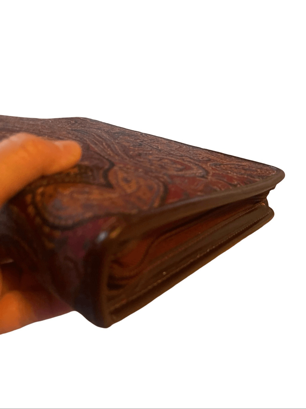 Vintage Franklin Quest Co. Brown Red Leather Paisley Tapestry Day Planner OS