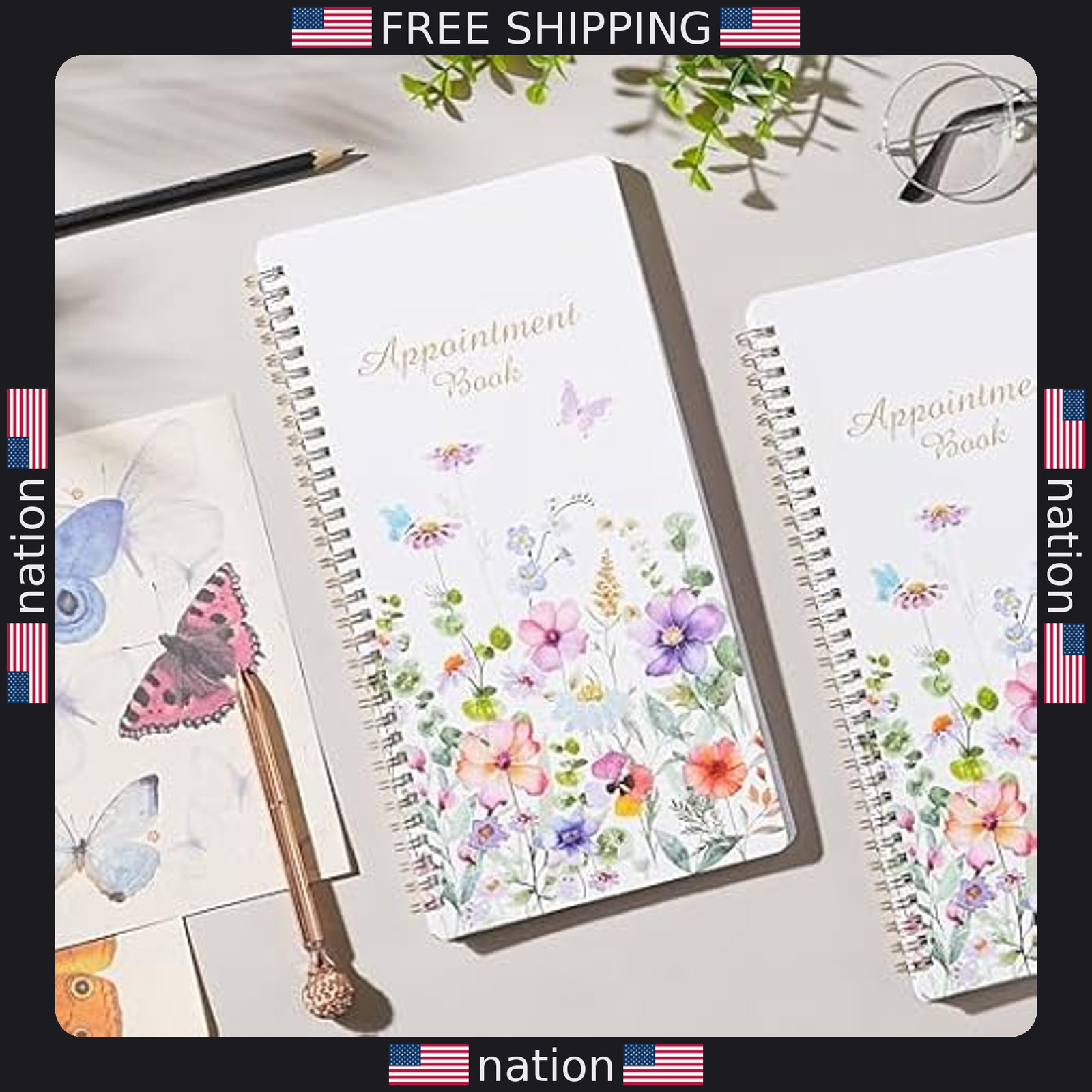 Undated Salon Appointment Book ? 200 Pages, Hourly Schedule, Twin-Wire Binding
