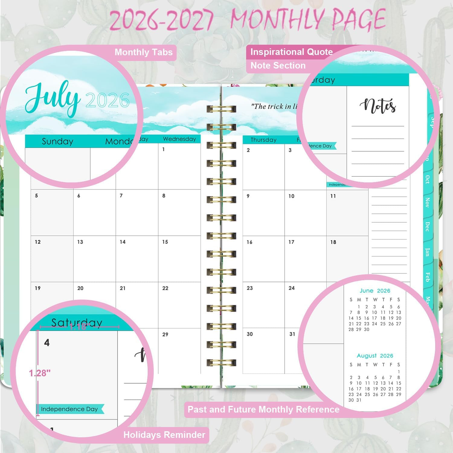 Planner 2026-2027, Academic Planner 2026-2027, JUL 2026 – JUN 2027, 8.5″ X 6.4″,