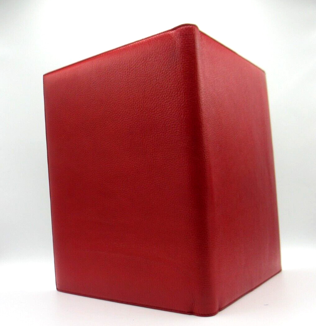 Portfolio Leather Holds 8×10 Pad Notes Pen Business Cards NEW RED