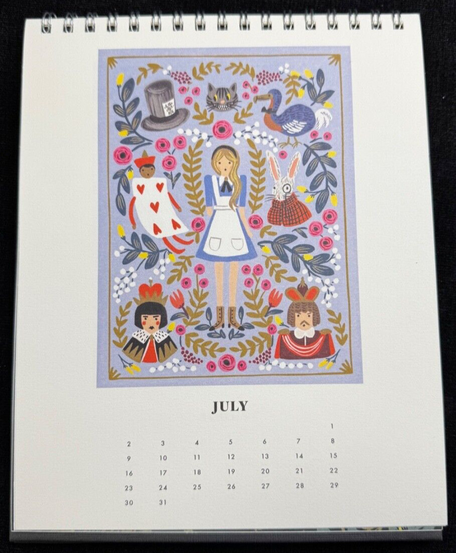 Rifle Paper Co. Limited Ed. Alice In Wonderland 2017 Desk Calendar – Great Art