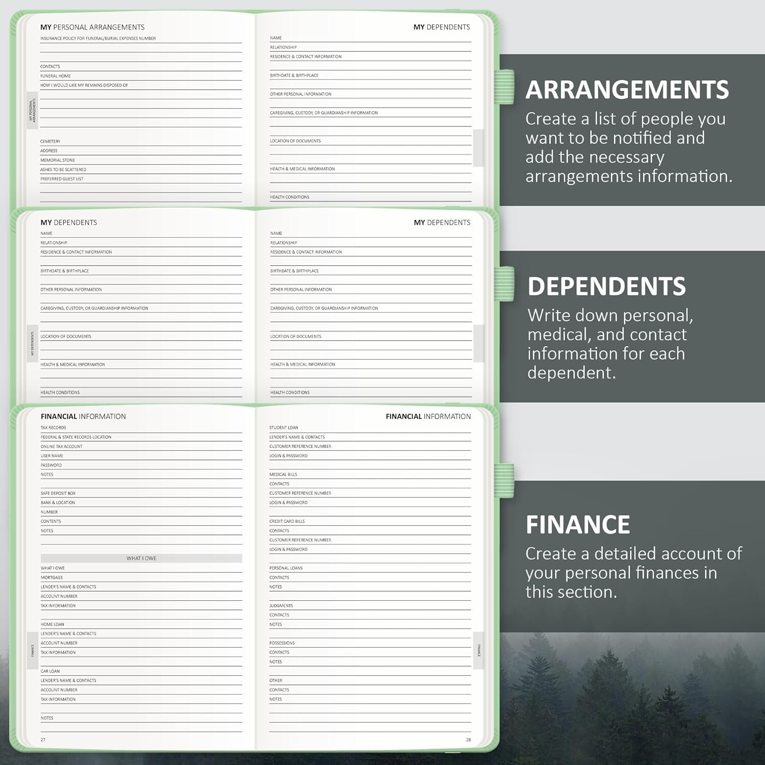 End of Life Planner – Final Arrangements Organizer Notebook – Beneficiary, Fu…