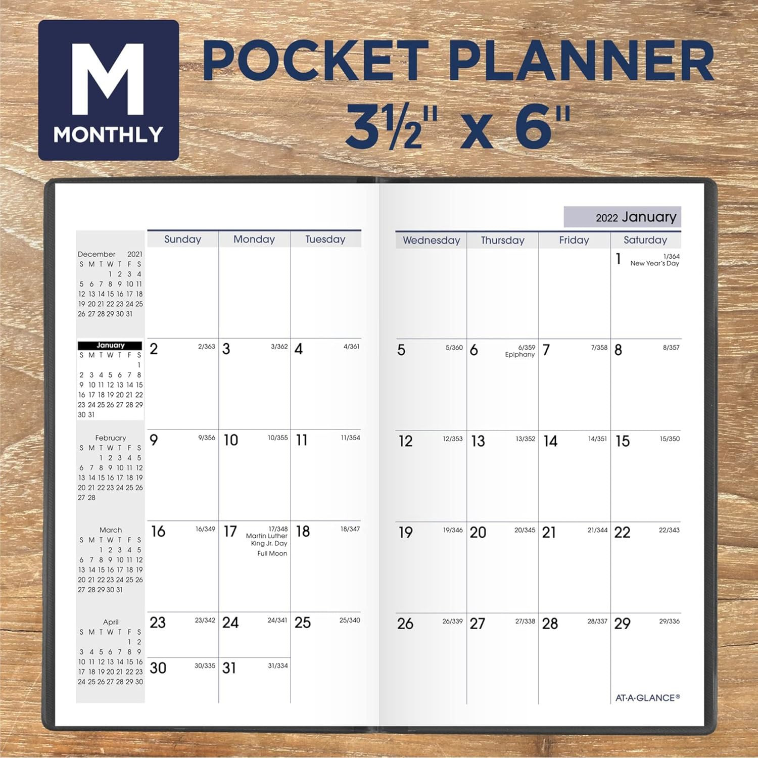 2022 Pocket Calendar by , Monthly Planner, 3-1/2″ X 6″, Pocket Size, Dayminder,