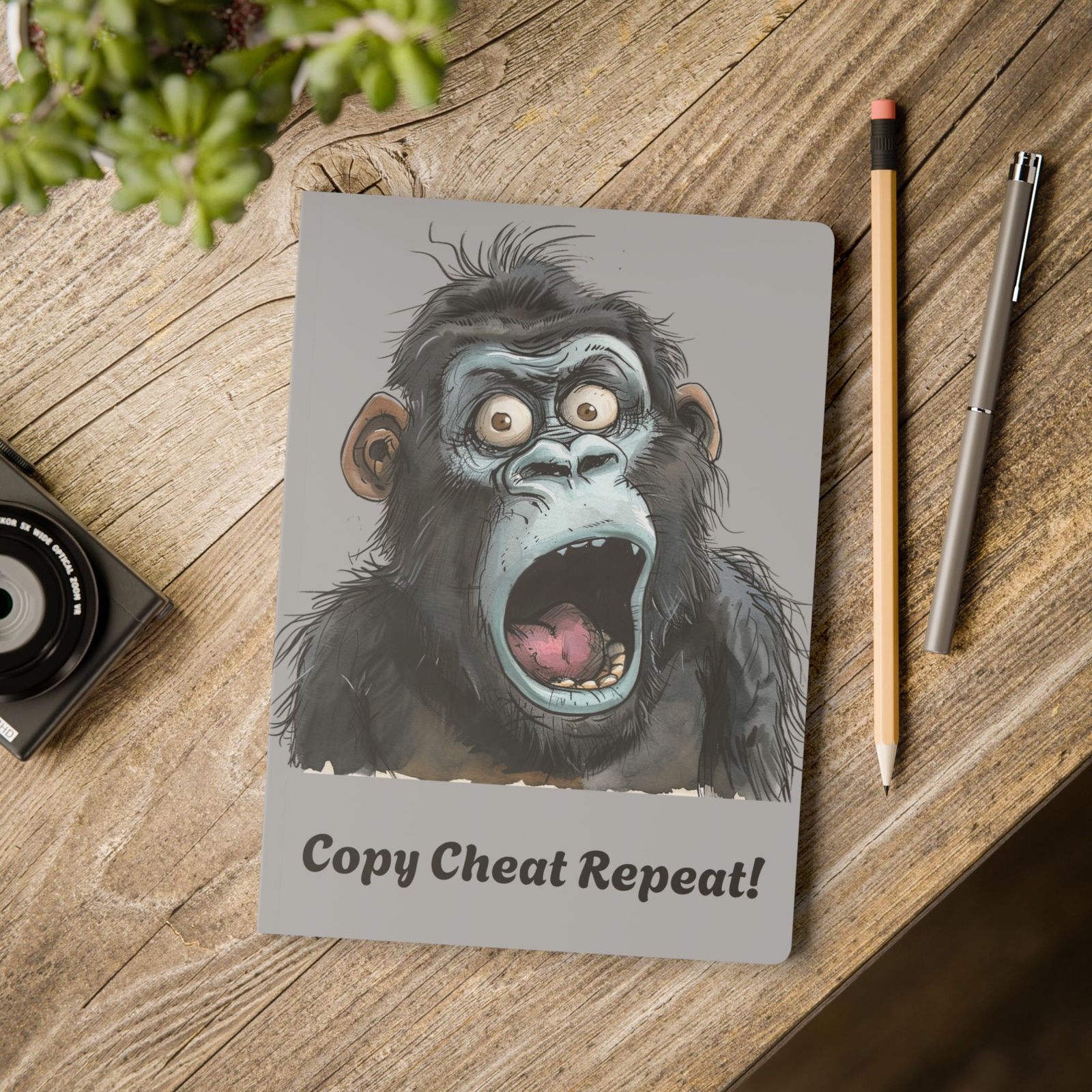 Gorilla Notebook Back To School – Copy Cheat Repeat Fun Silly Slogan