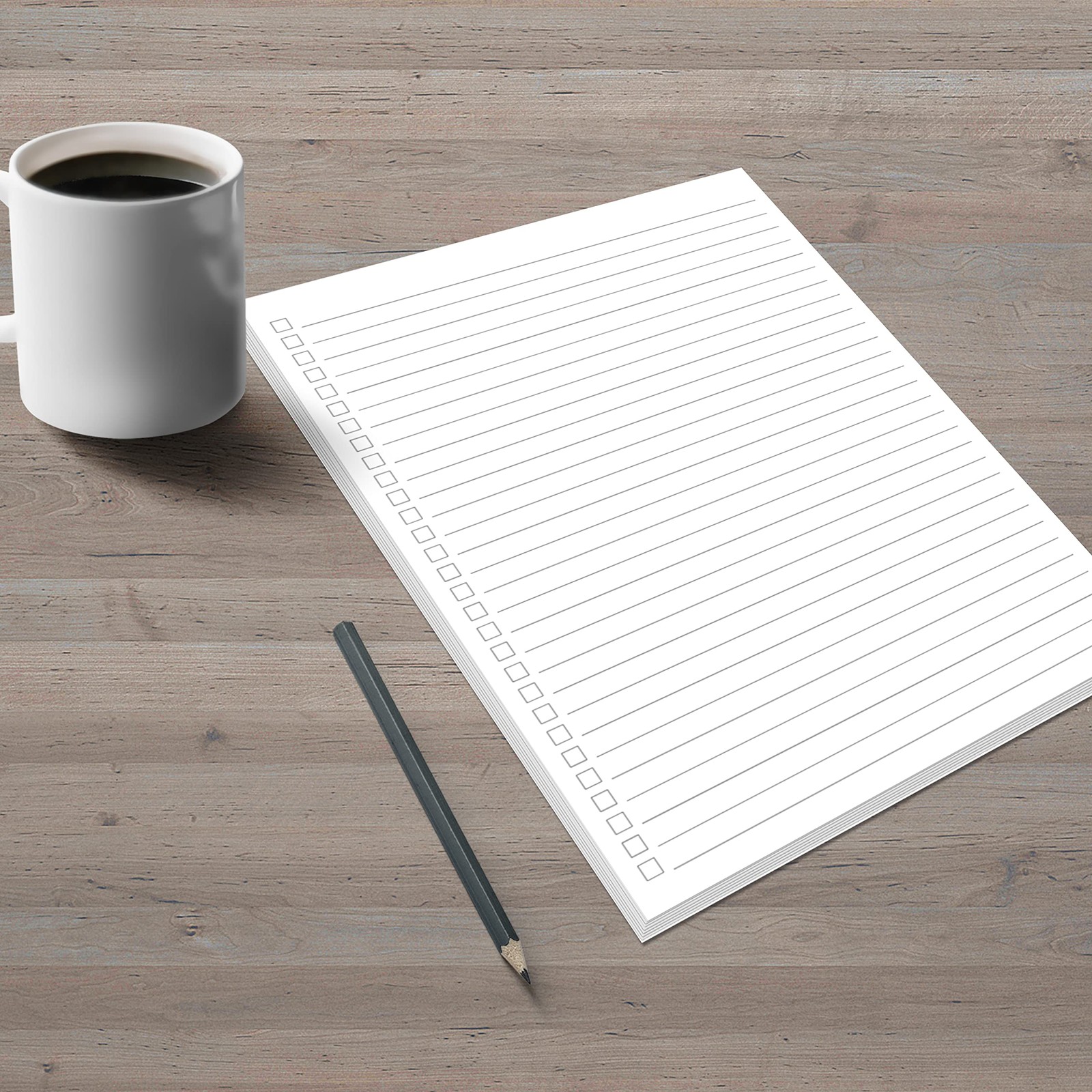 Checklist Notepad – (8.5″ x 11″) Wide-Ruled Letter Size, to-Do’s Notepad Tear…