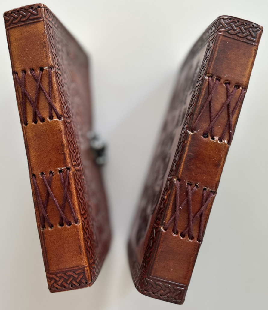 2-Pack Handcrafted Genuine Leather Diary Journal Notebook Motif Design 110 Page