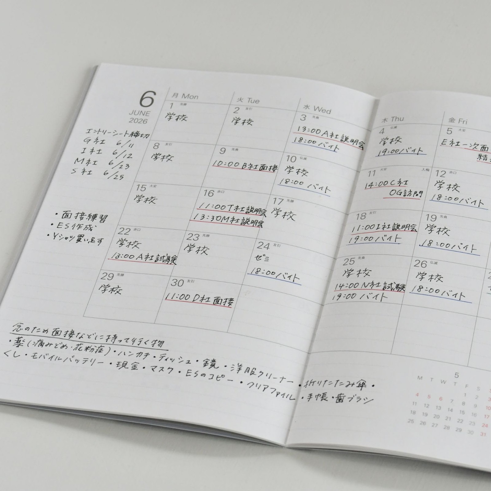 Reimei Fujii Planner Diary Monthly Block B6 RFDR2672