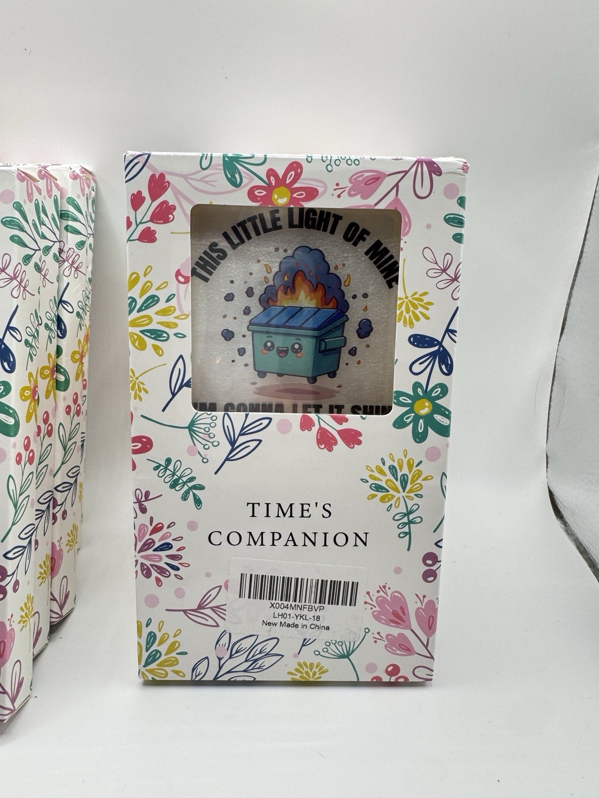 Dumpster Fire Desk Calendar Wood Block Perpetual Acrylic Funny Coworker Gift