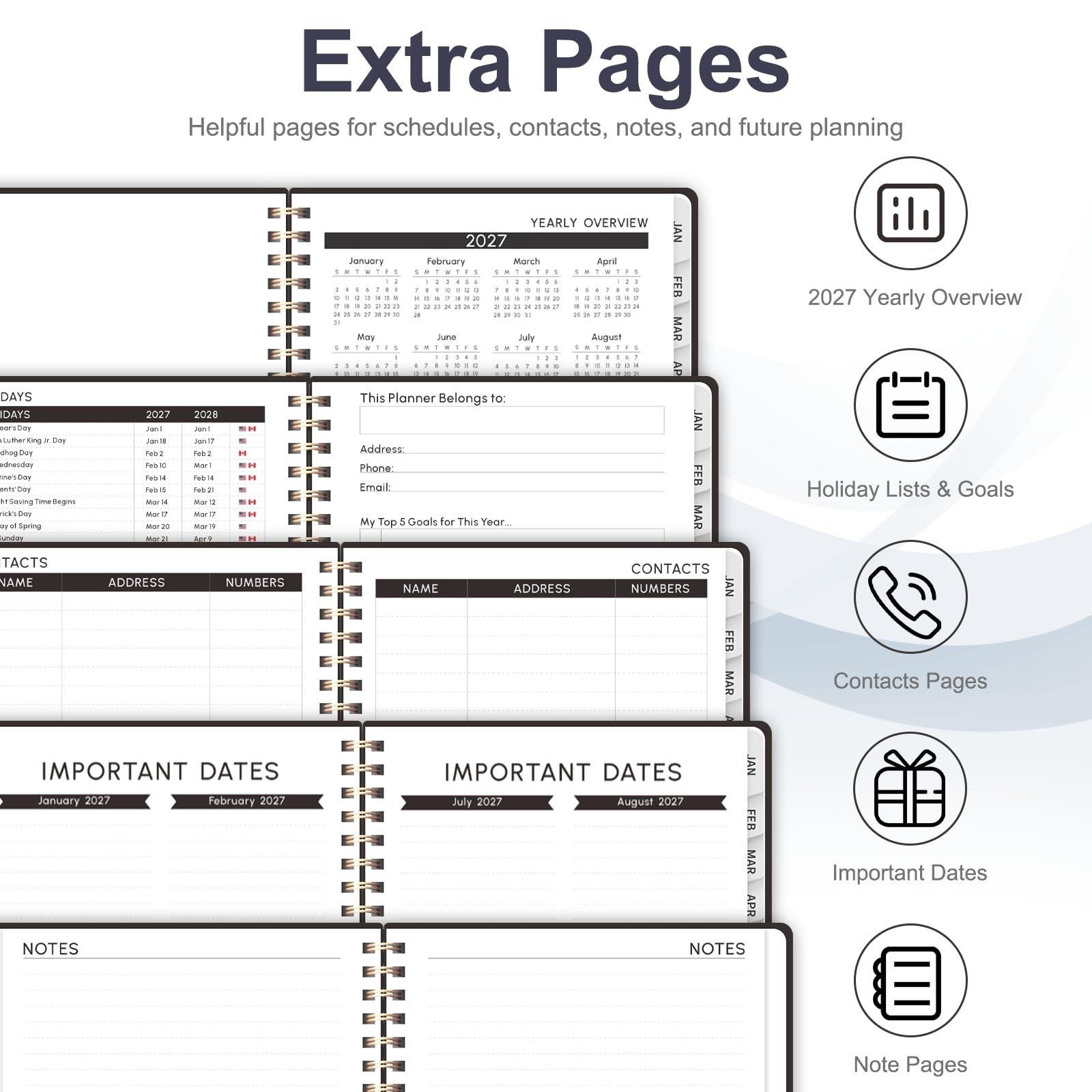 2027 Planner, Weekly And Monthly Calendar Planner Book, Jan 2027 – Dec 2027