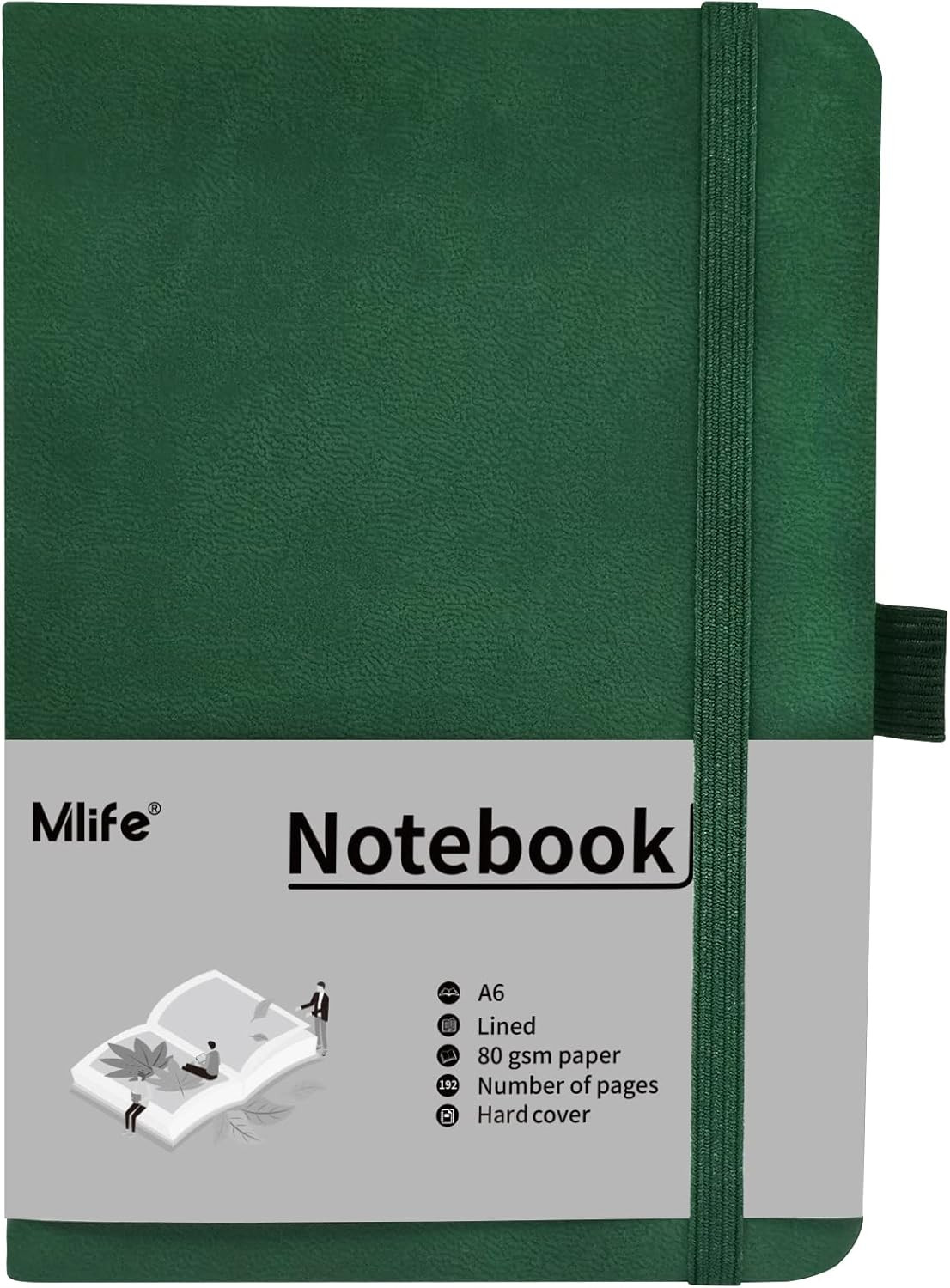 A6 Small Journal Notebook, Lined Pocket Notebook with Pen Holder, Mini Notebook