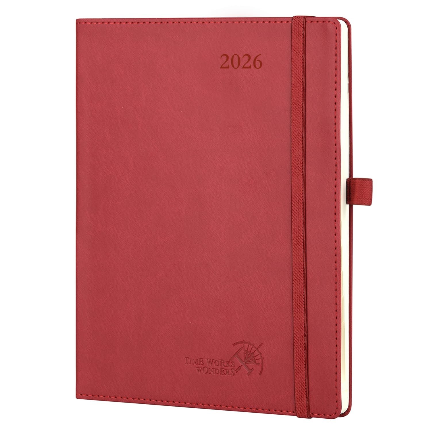 2026 Weekly Planner – Medium 6.5” x 8.5” Calendar with Hourly Slots, Leather C
