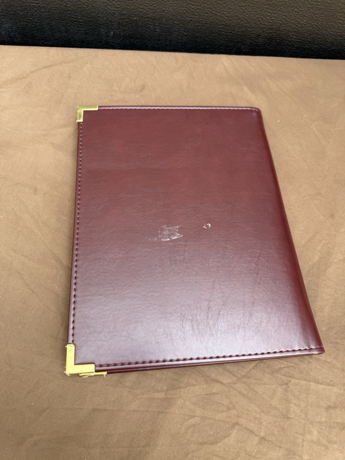 Vtg Ampad Faux Leather Document Notepad Holder Folder Organizer Expandable Folio