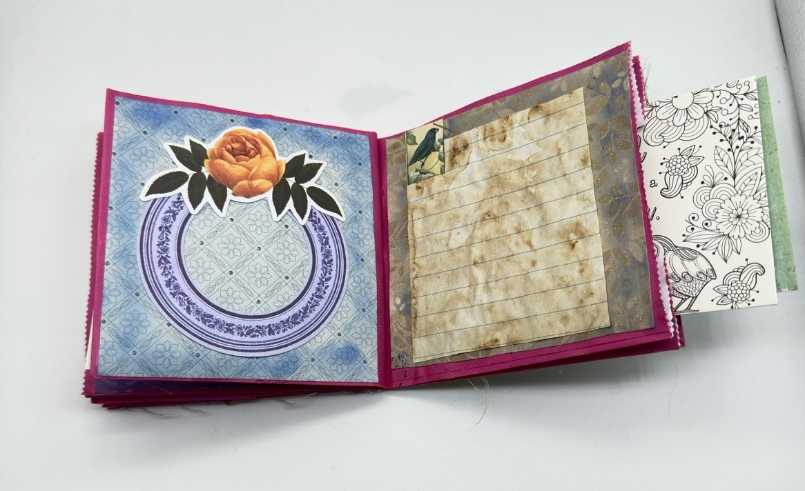 Junk Journal Celebrate Themed Medium Is PurplePaper Bags And Coffee Dyed Paper